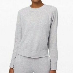 Like new LULULEMON Every Moment Crew Velour Heathered Light Gray Sweatshirt